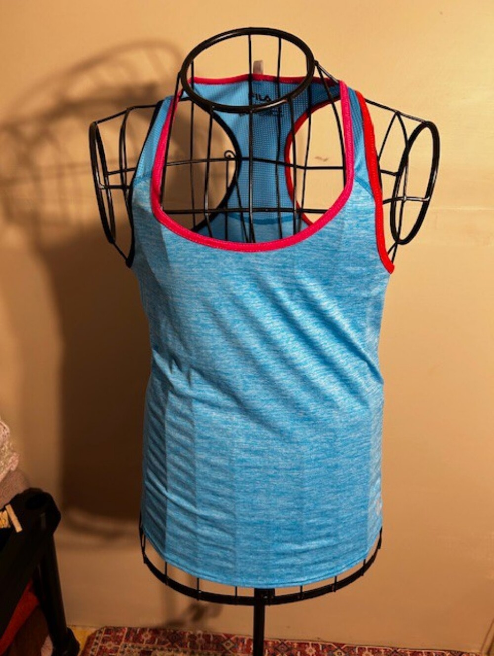 🍋‍🟩 fila size extra small womans athletic tank top racer blue gym work out